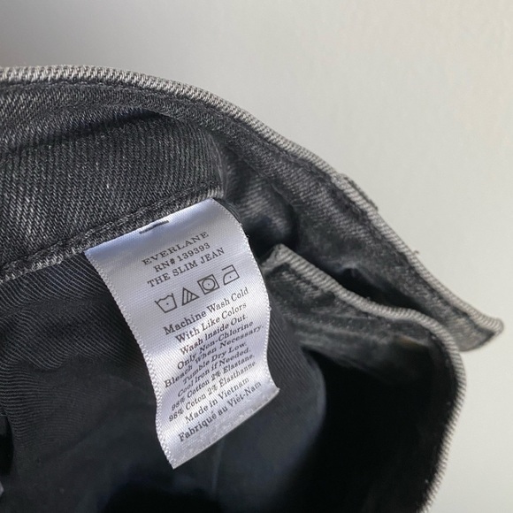 EVERLANE Men’s Black Gray Slim Faded Jeans Stretch Soft Classic Distressed 30x32 - Picture 9 of 9